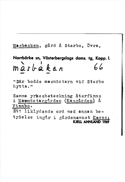 Bild på arkivkortet för arkivposten Masbacken