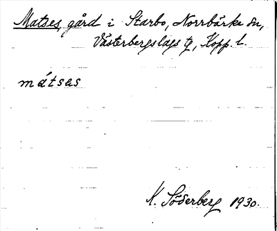 Bild på arkivkortet för arkivposten Matses
