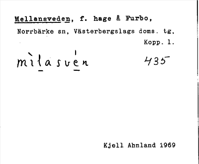 Bild på arkivkortet för arkivposten Mellansveden