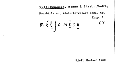 Bild på arkivkortet för arkivposten Mellsjömossen
