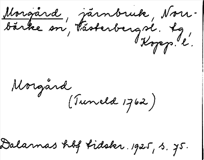 Bild på arkivkortet för arkivposten Morgård