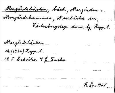 Bild på arkivkortet för arkivposten Morgårdsbäcken
