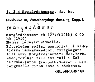 Bild på arkivkortet för arkivposten Morgårdshammar