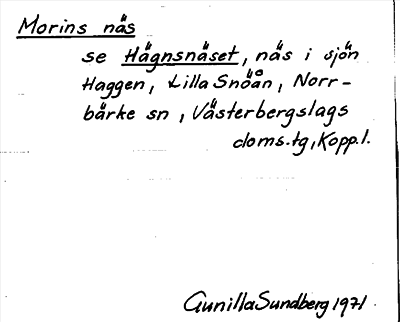 Bild på arkivkortet för arkivposten Morins näs, se Hägnsnäset