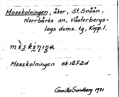 Bild på arkivkortet för arkivposten Mosskolningen