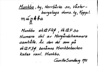 Bild på arkivkortet för arkivposten Munkbo