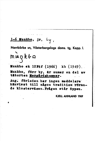 Bild på arkivkortet för arkivposten Munkbo