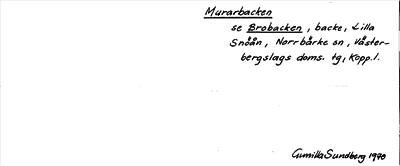 Bild på arkivkortet för arkivposten Murarbacken, se Brobacken