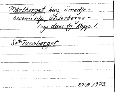 Bild på arkivkortet för arkivposten Mårtberget