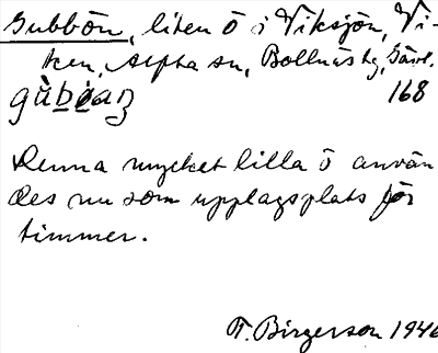 Bild på arkivkortet för arkivposten Gubbön