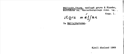 Bild på arkivkortet för arkivposten Mällsjön, Stora, se Mällsjögruvan