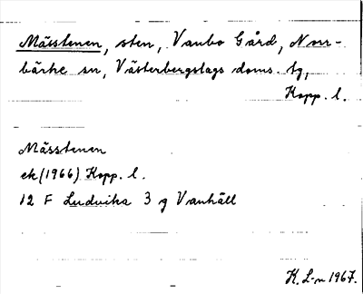 Bild på arkivkortet för arkivposten Mässtenen