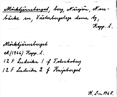 Bild på arkivkortet för arkivposten Mörktjärnsberget