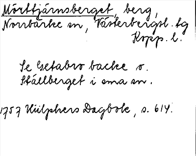 Bild på arkivkortet för arkivposten Mörttjärnsberget