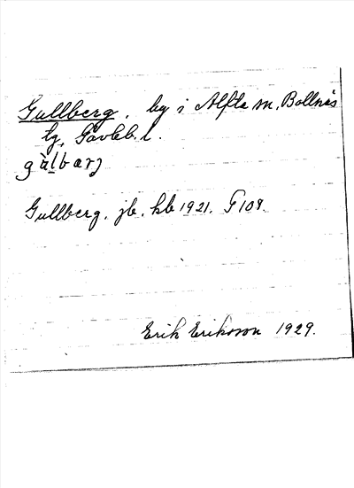 Bild på arkivkortet för arkivposten Gullberg