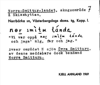 Bild på arkivkortet för arkivposten Norra-Smittur-landet
