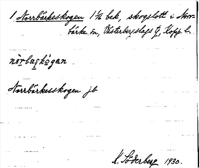 Bild på arkivkortet för arkivposten Norrbärkeskogen