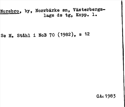 Bild på arkivkortet för arkivposten Norsbro