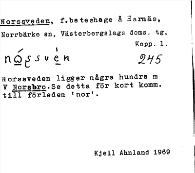 Bild på arkivkortet för arkivposten Norssveden