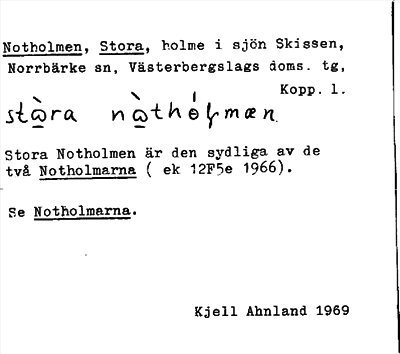 Bild på arkivkortet för arkivposten Notholmen, Stora, se Notholmarna