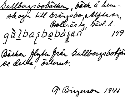 Bild på arkivkortet för arkivposten Gullbergsbobäcken