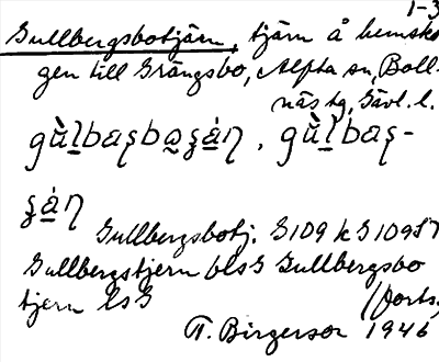 Bild på arkivkortet för arkivposten Gullbergsbotjärn