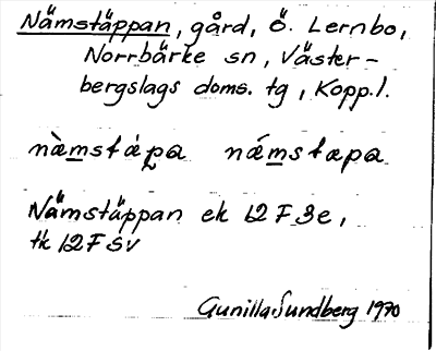 Bild på arkivkortet för arkivposten Nämstäppan