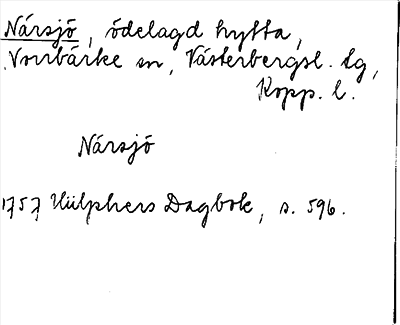 Bild på arkivkortet för arkivposten Närsjö