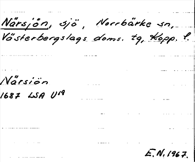 Bild på arkivkortet för arkivposten Närsjön