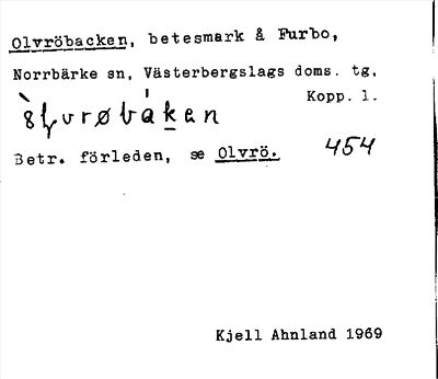 Bild på arkivkortet för arkivposten Olvröbacken