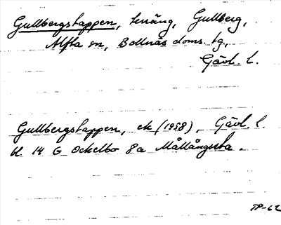 Bild på arkivkortet för arkivposten Gullbergstappen