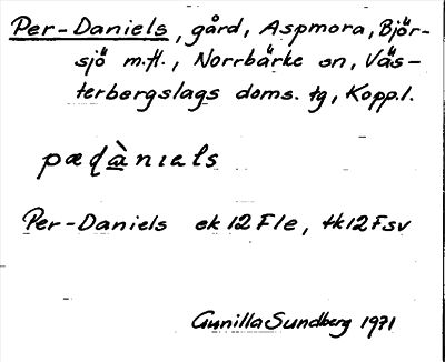 Bild på arkivkortet för arkivposten Per-Daniels