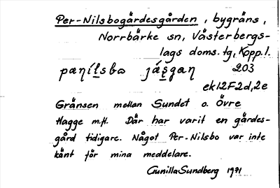 Bild på arkivkortet för arkivposten Per-Nilsbogärdesgården