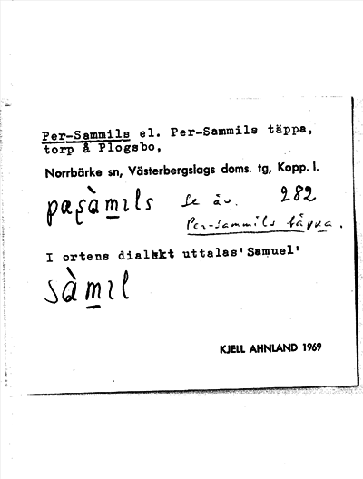 Bild på arkivkortet för arkivposten Per-Sammils el. Per-Sammils täppa