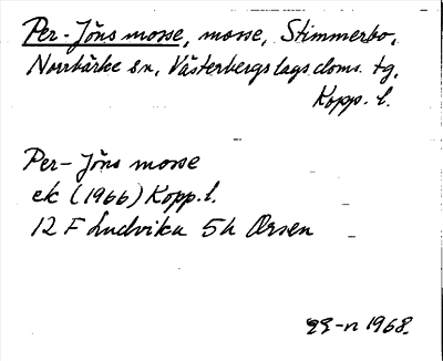Bild på arkivkortet för arkivposten Per - Jöns mosse