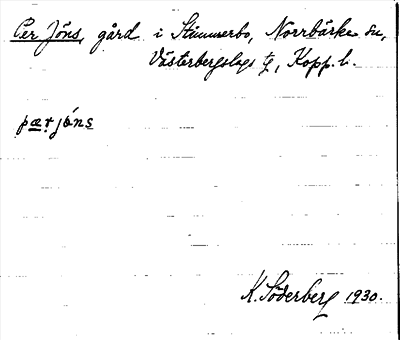 Bild på arkivkortet för arkivposten Per Jöns