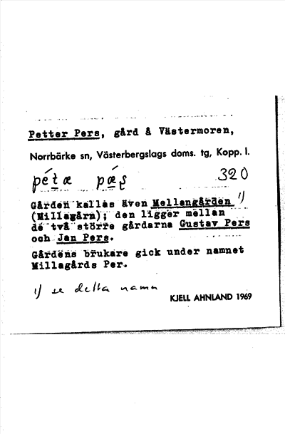 Bild på arkivkortet för arkivposten Petter Pers