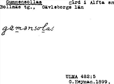 Bild på arkivkortet för arkivposten Gummensollas