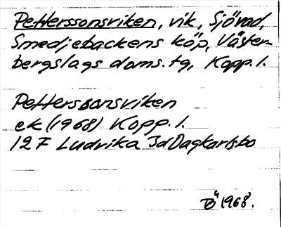Bild på arkivkortet för arkivposten Petterssonsviken