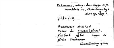 Bild på arkivkortet för arkivposten Pickmossen