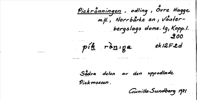 Bild på arkivkortet för arkivposten Pickrönningen