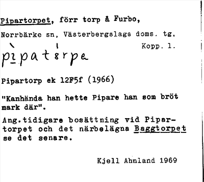 Bild på arkivkortet för arkivposten Pipartorpet