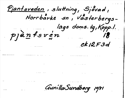 Bild på arkivkortet för arkivposten Pjantsveden