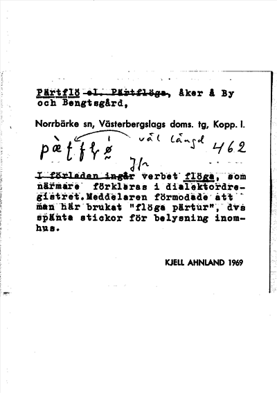 Bild på arkivkortet för arkivposten Pärtflö