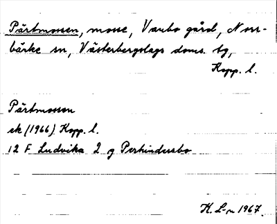 Bild på arkivkortet för arkivposten Pärtmossen