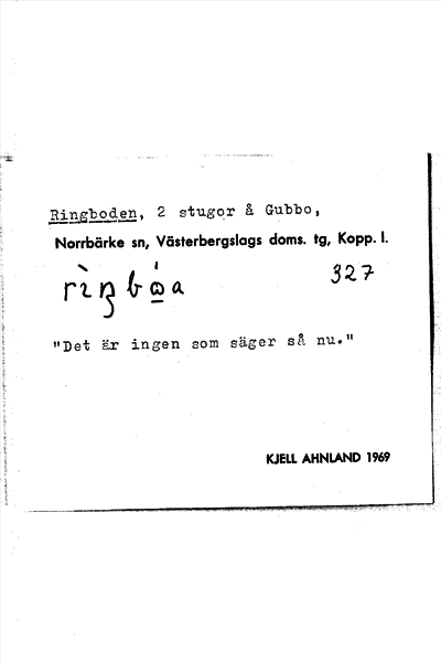 Bild på arkivkortet för arkivposten Ringboden