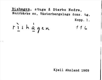 Bild på arkivkortet för arkivposten Rishagen
