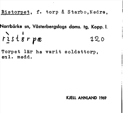Bild på arkivkortet för arkivposten Ristorpet