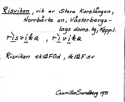 Bild på arkivkortet för arkivposten Risviken