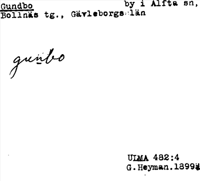 Bild på arkivkortet för arkivposten Gundbo